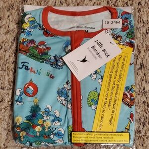 Little Bird Bamboo Christmas Smurfs Bamboo Zippy Size 18-24 Months
